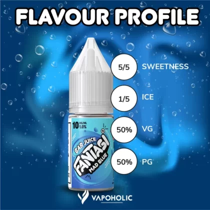 Mad Blue (Bar) Fantasi Nic Salt E-Liquid 50/50VG – 10ml – TPD - Vapestorm Co