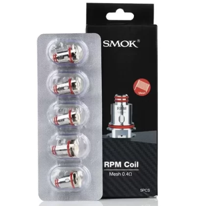 Smok RPM Replacement Coils – 5 Pack - RPM Mesh 0.4ohm (Recommended: 25W), RPM MTL Mesh 0.3ohm (Recommended: 10-15W)