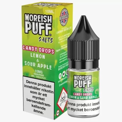 Moreish Puff Lemon & Sour Apple Nicosalt 10mg 10ml – E juice med nikotin