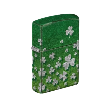 Zippo Lighter – Ombre Green Shamrock Chrome Finish