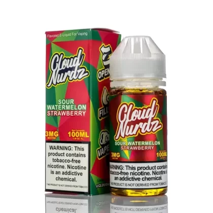 Cloud Nurdz E-Liquid - Sour Watermelon Strawberry - 100ml - 3mg