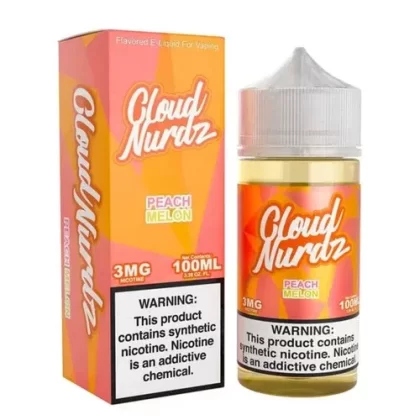 Cloud Nurdz Peach Melon Synthetic Nicotine 100ml E-Juice - Vape Product, Vape Product