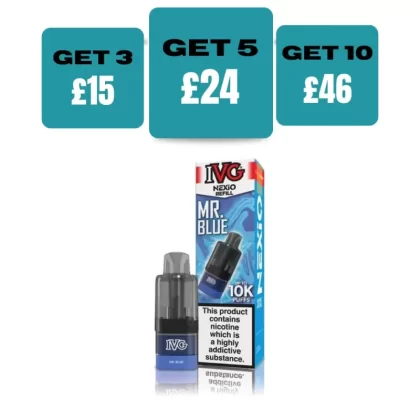IVG Nexio 10K Prefilled Refill Pods - £5.99 or 3 for £15 - Blue Razz Hub
