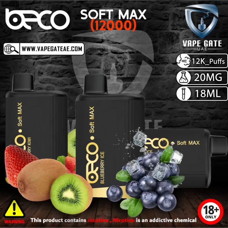 BECO SOFT MAX DISPOSABLE VAPE (12000 PUFFS) - 50 mg / Premium Menthol