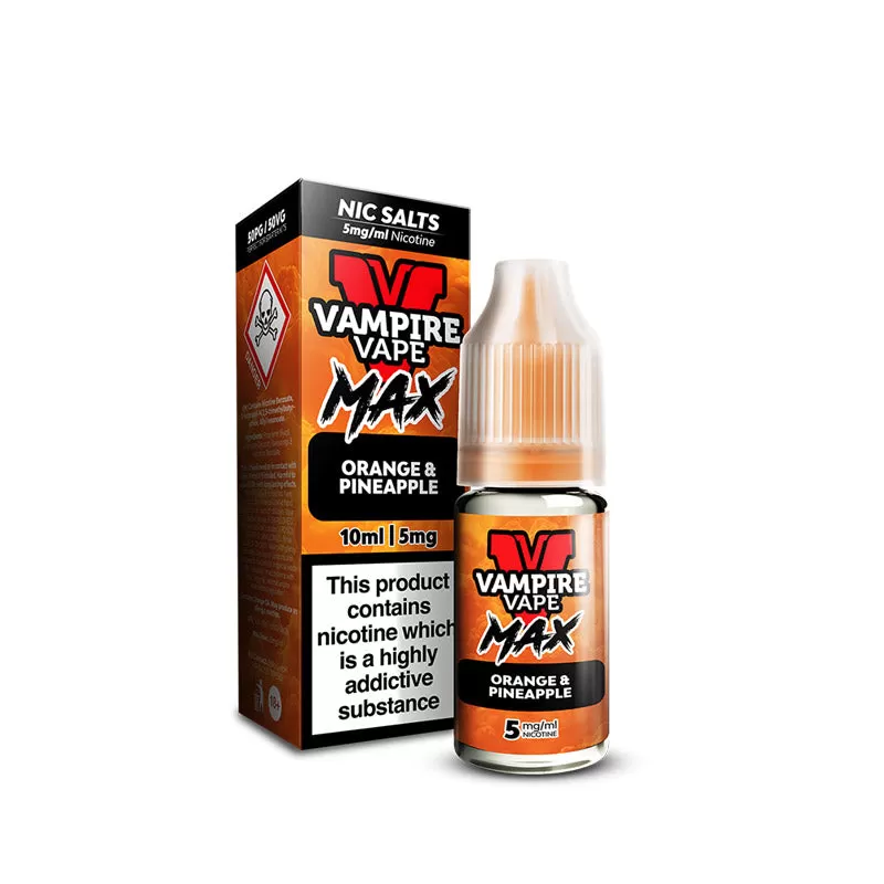 Vampire Vape MAX Orange Pineapple Nic Salt E-Liquid 10ml - 20mg - Image 2