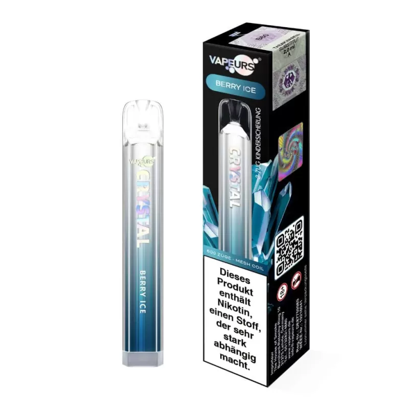 VAPEURS Crystal – Berry Ice - 550 mAh / Aromastoffe / Glycerin / Nikotinsalz / Propylenglykol / 20mg/ml - Image 3
