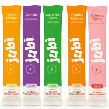 Jubi Kratom Stick Packs (5 Flavors) – 120mg Per Stick - Cherry Lime, Sour Apple