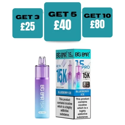 Big Bar 15K Prefilled Pod Kit - £8.99 or 3 for £25 - Blue Razz lemonade