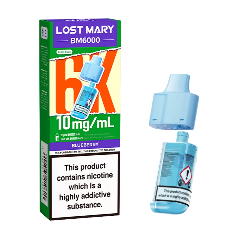 Blueberry Lost Mary BM6000 Refill Pack - 0mg - Vape Product - Image 2