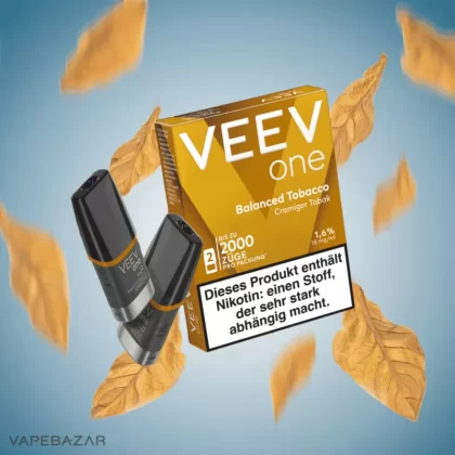 Veev One Pods – Balanced Tobacco (2er Pack) - Veev / ca. 2000 insgesamt / 20mg/ml