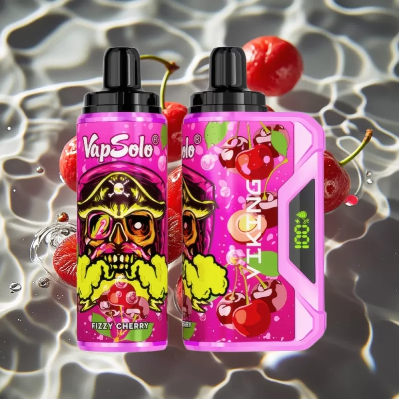 VapSolo VIKING 12000 Puffs Disposable Vape Fizzy Cherry – 22ml E-Liquid, Type-C Charging, LED Display - Bangvapeaustralia