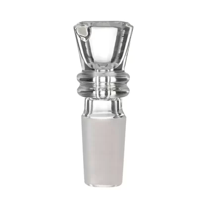 Bowl | Funnel Bowl w/ Rings | 14mm – Clear