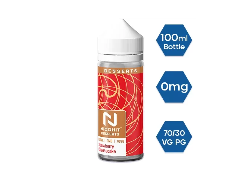 STRAWBERRY CHEESECAKE E LIQUID BY NICOHIT – DESSERTS 100ML 70VG