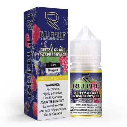 RufPuf Glitzy Grape Raspberry Ice Nic Salt – 30ml - Vapebazaar Pk