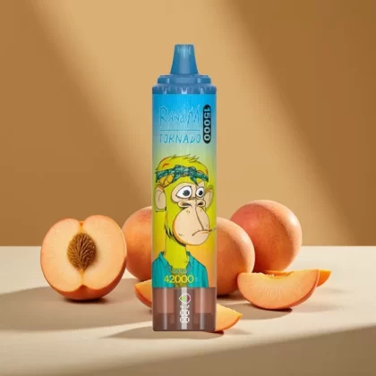 RandM Fumot Tornado 15000 Puffs Mesh LCD Type-C Disposable Vape Peach Mango