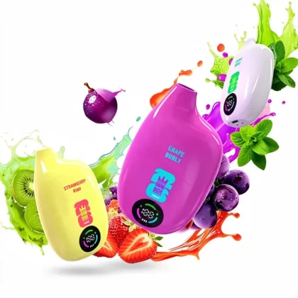 Bang Box 60000 Puffs LED Display 40mL Disposable Vape - Blackberry Blueberry Ice, Blueberry Cherry Cola; 5-nicotine, 2-nicotine (C5C8C3)