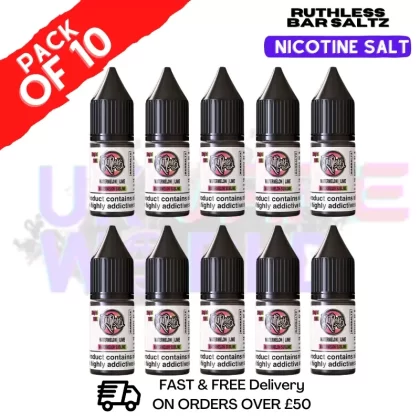 Watermelon Sublime Ruthless Nic Salt Eliquid Box Of 10