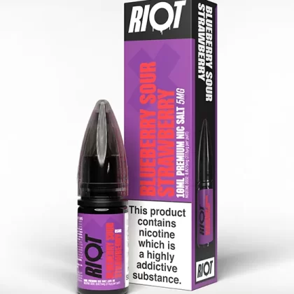 Blueberry Sour Strawberry Nic Salt E-Liquid - Riot X - 5mg - PG 50%