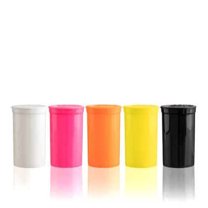 Child-Resistant Plastic Pop Top Bottles | 19 Dram – 3.5 Grams – 225 Count | Various Colors