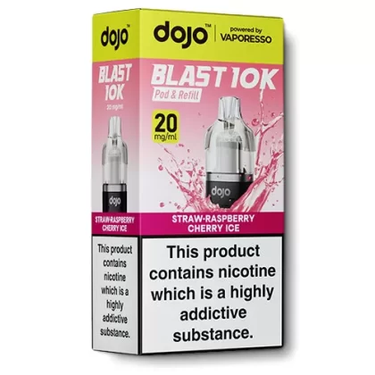 Straw-Raspberry Cherry Ice Pod & Refill by Dojo Blast 10k - 10 mg/ml, 20 mg/ml