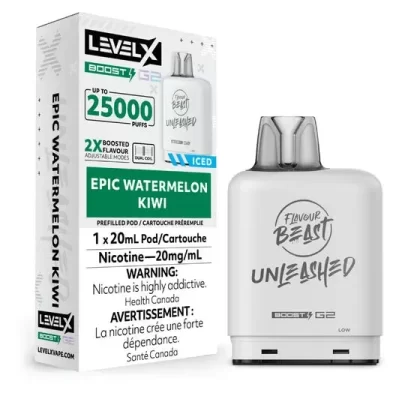 LEVEL X FLAVOUR BEAST UNLEASHED BOOST POD 20ML – EPIC WATERMELON KIWI