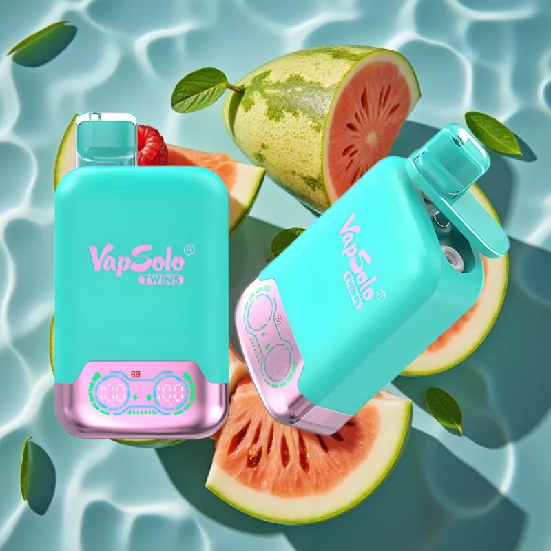 Vapsolo Twins 20000 Puffs Disposable Vape – 40ml E-Liquid, Type-C Charging, Triple Melon & Raspberry Watermelon Flavor - Bangvapeaustralia