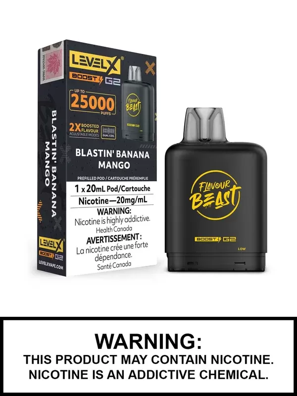 Blastin Banana Mango Flavour Beast Level X Boost G2 Pods