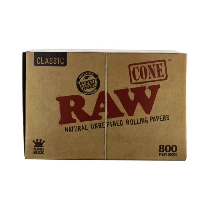 Raw® | King Size Pre-Rolled Cones | 109/26 – Brown – 800 Count