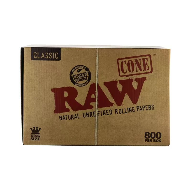 Raw® | King Size Pre-Rolled Cones | 109/26 – Brown – 800 Count