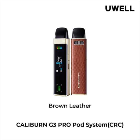 Uwell Caliburn G3 Pro Open Pod Kit – Brown Leather
