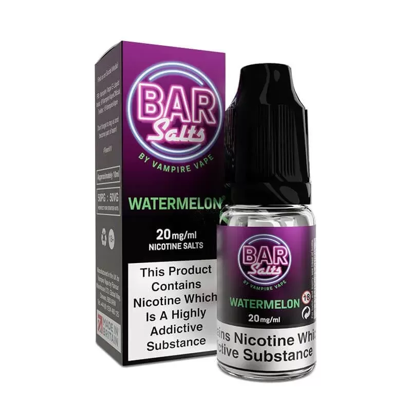 Watermelon Bar Salts by Vampire Vape – 5mg, 10mg, 20mg Nicotine Strengths (Pack of 10)