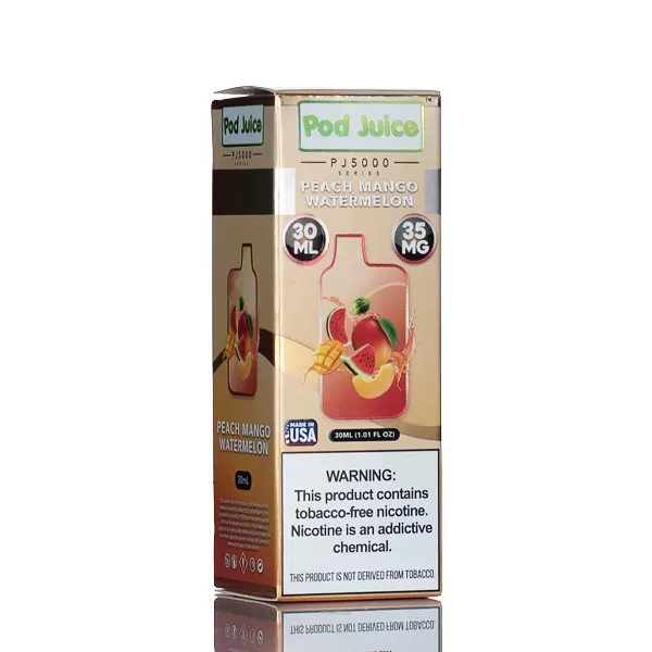 Pod Juice Salt PJ5000 - Peach Mango Watermelon - 30ml (DISCONTINUED) - 35mg - Image 3