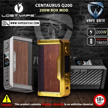 LOST VAPE CENTAURUS Q200 200W BOX MOD - Black Carbon Fiber