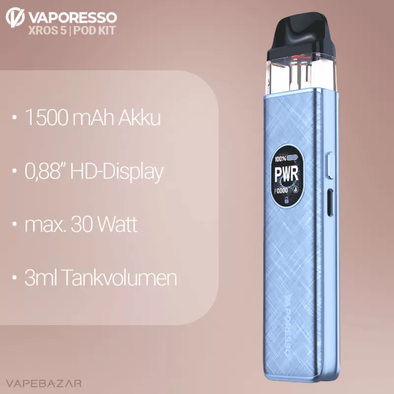 Vaporesso XROS 5 – Blue Silk - Image 2