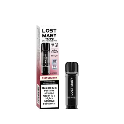 Red Cherry Lost Mary Tappo Pods 2pk, 20mg – Packs of 5 or 10