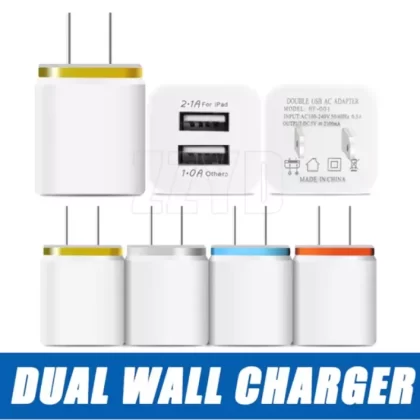 Dual USB Wall Charger 5V 2.1A 1A