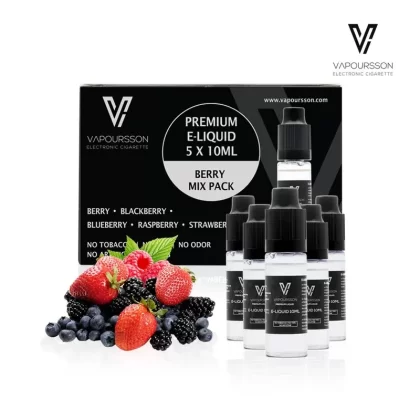 Vapoursson e-Liquid – Berry Pack 0mg 10ml Bottle x 5 Pack | Cigee