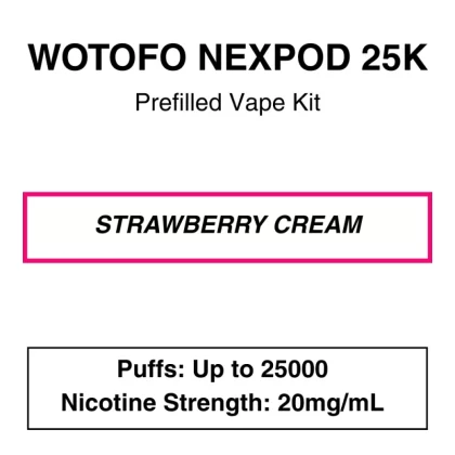 Wotofo – Nexpod 25K – Prefilled Vape Kit – Strawberry Cream