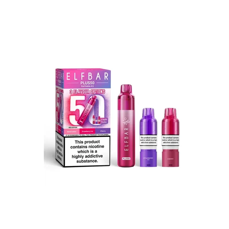 ELF BAR Plus 50 Prefilled Pod Kit Red Edition - Strength#20mg (7EAF79) (7EAF79)