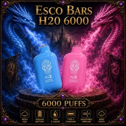 Esco Bars H20 6000 - Green Apple Blast (WHT Series) / Strawberry Milkshake