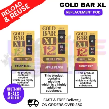 Gold Bar XL Replacement Pods – £3.99