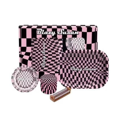 Blazy Susan Smoker’s Kit 4pc. – Trippy Checkers - Ejuicewarehouse