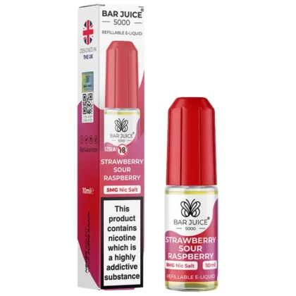 Strawberry Sour Raspberry Nic Salt E-Liquid by Bar Juice 5000 (10ml) - 10mg