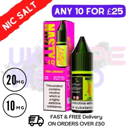 NastyLiq ‘Pink Lemonade’ Nic Salt By Nasty Eliquids