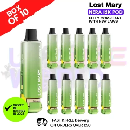 Kiwi Passionfruit Guava Lost Mary Nera15K REFIL Box OF 10