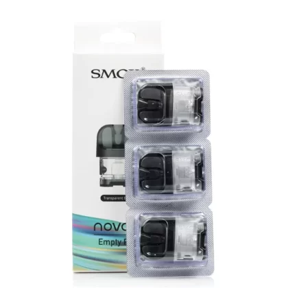 SMOK Novo 4 Replacement Empty Pod Cartridge 2ml (3pcs/pack) - Color#Transparent Black>Transparent (6527BF)