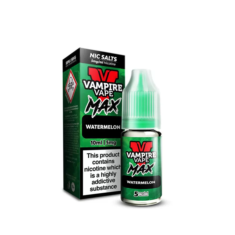 Vampire Vape MAX Watermelon Nic Salt E-Liquid 10ml - Image 2