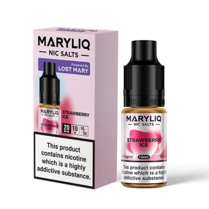 Strawberry Ice Nic Salt E-Liquid by Lost Mary Maryliq (10ml) - 10mg