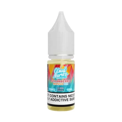 Cloud Nurdz Iced Strawberry Mango Nic Salt Vape Juice - 10 Pack - Strength