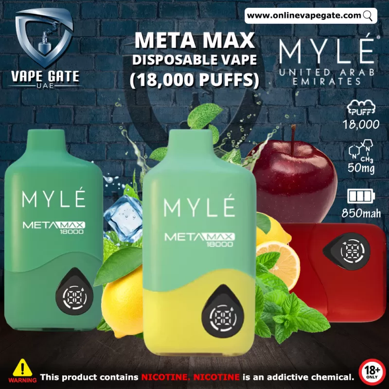 Myle Meta Max Disposable Vape (18,000 Puffs) - Sweet Tobacco / 50 mg